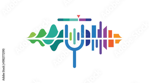 Vector Icon of a Brain with Soundwave Design for Neuroscience and Hearing Technology