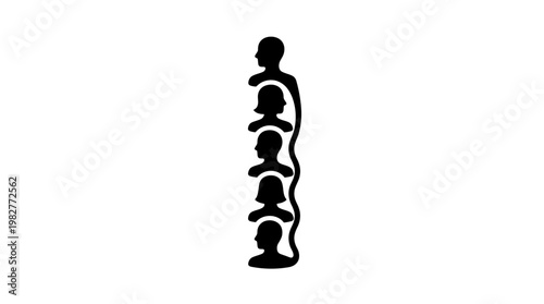 Vector Icon Representing Human Spine Anatomy Illustration for Medical and Healthcare Graphics