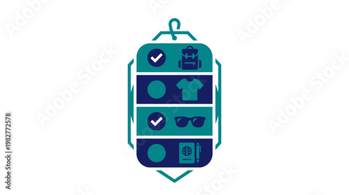 Vector Icon of Smart Travel Backpack with Compartment Organization for Efficient Packing