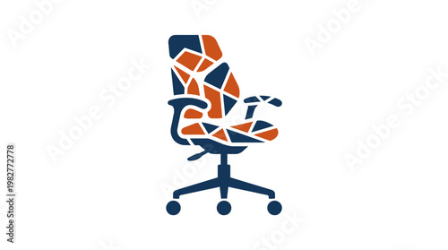 Icon of a Modern Office Chair in a Vector Style for Business and Technology Applications