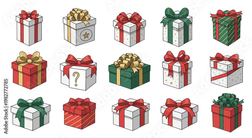 Festive Gift Boxes Collection: Christmas Holiday Presents Assortment
