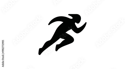 Icon of a Running Athlete in Motion for Sports and Fitness Applications
