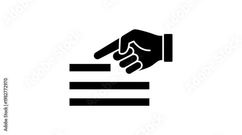 Icon of Hand Casting Vote or Signing Document in a Political or Business Context, Vector Icon