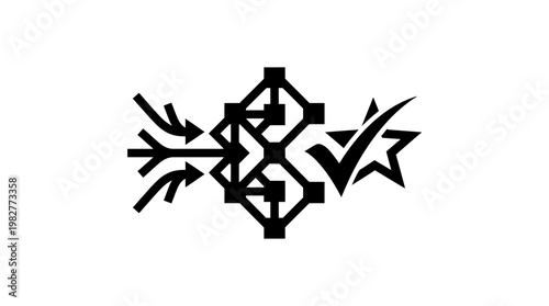 Vector Icon of Abstract Decorative Art with Geometric Patterns and Flourishes
