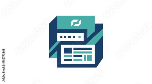 Icon of Digital File Upload or Data Transfer in Flat Vector Style