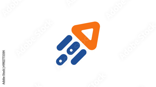Icon of Rocket Launch Symbol Vector Illustration for Spaceflight and Technology
