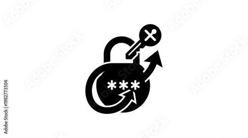 Icon of Password Unlock and Security Concept in Vector Style