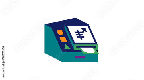 Vector Icon of Currency Exchange Machine for Financial Transactions and Digital Payments