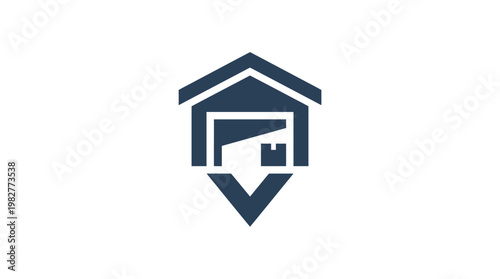 Icon of Simple House Exterior for Home and Real Estate Designs in Vector Style