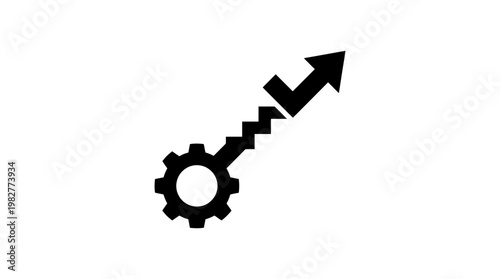 Icon of Growth and Progress with Upward Arrow in Tech Style
