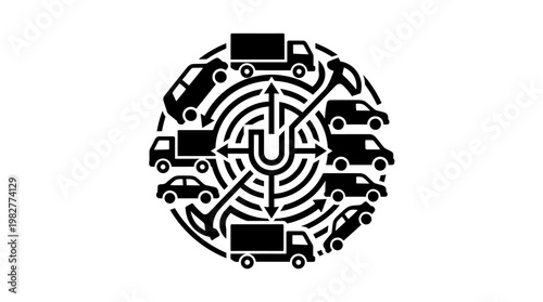 Vector Icon of Digital Circuitry and Technological Connectivity for Tech and Innovation Concepts