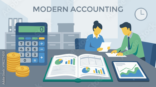 Modern Accounting and Finance Concept with Business Professionals