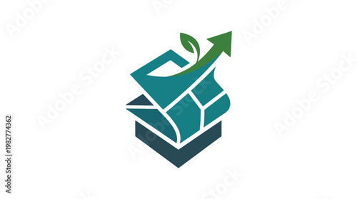 Eco-Friendly Growth Icon Vector Illustration Depicting Environmental Sustainability and Green Progress