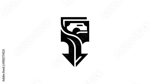 Icon of a Chess Knight Piece in Flat Design for Strategy and Games