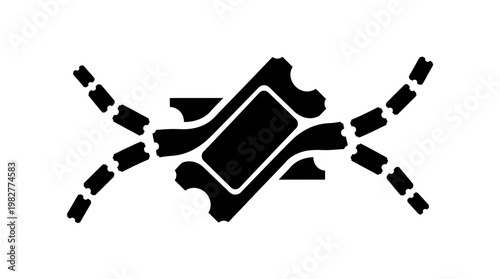 Vector Icon of a Broken Chain Link, Symbolizing Breakage or Disconnection in Digital or Physical Connections