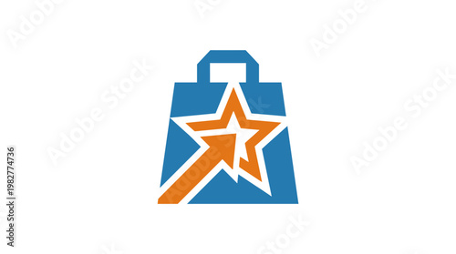 Icon of a Star in Front of a Build Icon, Modern Vector Icon for Business and Technology