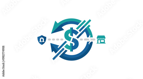 Icon of Financial Growth and Investment Cycle in Modern Style