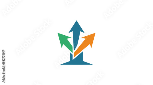 Vector Icon of Growing Arrows for Business Success and Growth Concept