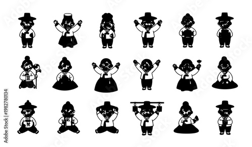 School Supplies Vector Set Outline and Flat Icons Collection Education Tools Stationery Isolated on White