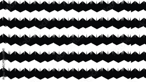 Abstract seamless pattern of bold black geometric zig-zag shapes on a white background creating a strong visual contrast and texture.