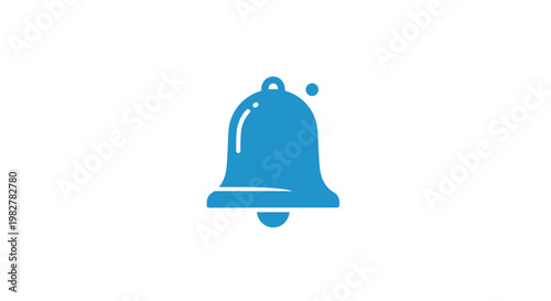 Blue notification bell icon symbol.