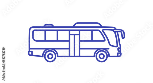 Blue outline of a motorcoach vehicle.
