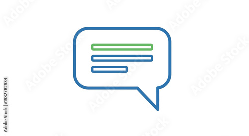 Blue speech bubble icon symbol.