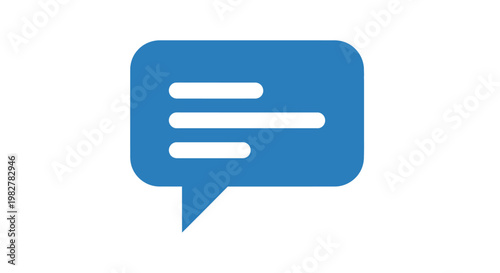 Blue speech bubble icon symbol.