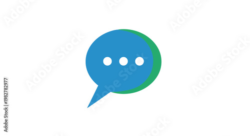 Blue speech bubble with dots.