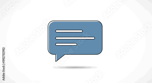Blue speech bubble icon symbol.