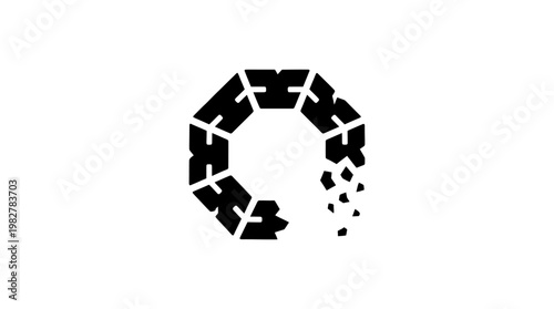 Icon of Recycling Symbol in Digital Style for Environmental Awareness