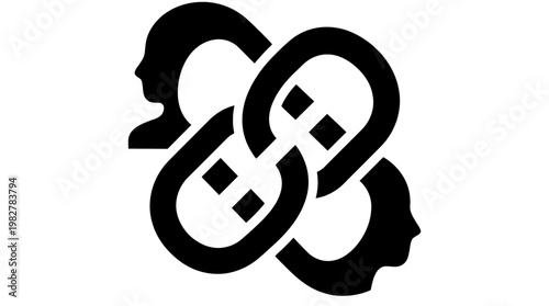 Icon of Connected Puzzle Pieces Representing Collaboration and Problem Solving in Vector Style