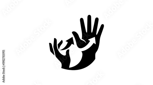 Icon of a Hand with Palm Open for Communication or Greeting in Vector Style