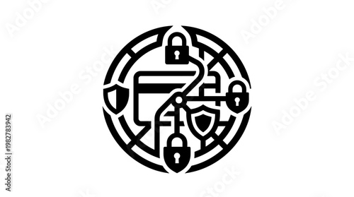 Vector Icon Of Digital Security And Cyber Protection In A Modern Style
