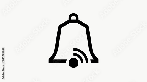 Icon of a Bell with Wireless Signal for Notifications and Alerts in Vector Style