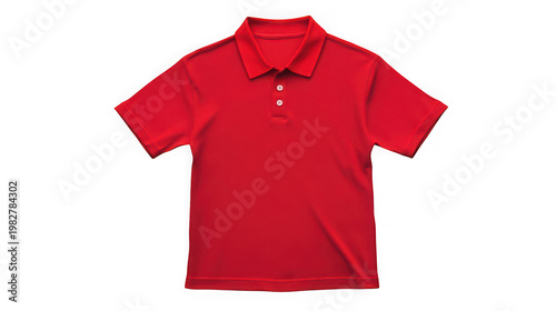 A red polo shirt on transparent background