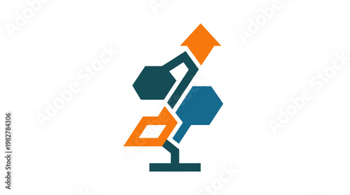 Vector Icon of a Scientific Microscope for Laboratory and Research Applications