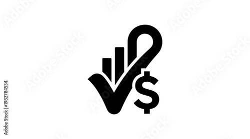 Vector Icon of Hand Holding Checkmark and Dollar Sign for Financial Success