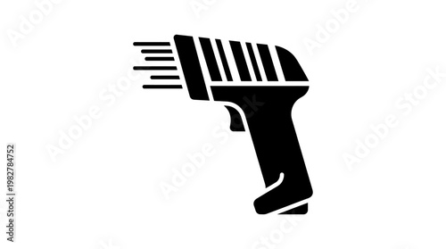 Icon of a Hand Scanner in a Simple Vector Style for Security and Technology Applications