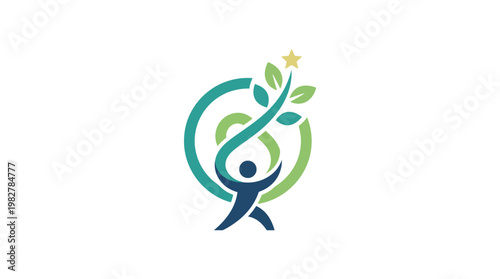 Vector Icon of Child Reaching for Star in Whimsical Growth and Achievement Theme