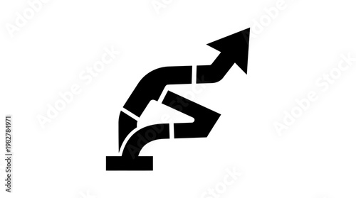 Icon of Increasing Growth Arrow in Bold Style for Business and Financial Concepts