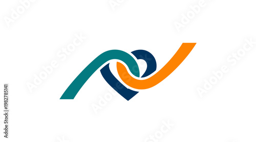 Icon of Intertwined Abstract Ribbons in Modern Style for Creative Design