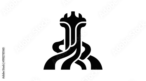 Icon of a Chess King Piece in Vector Style for Strategy and Game Design
