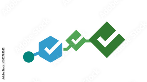 Icon of Data Analysis and Progress Chart for Business and Technology Applications