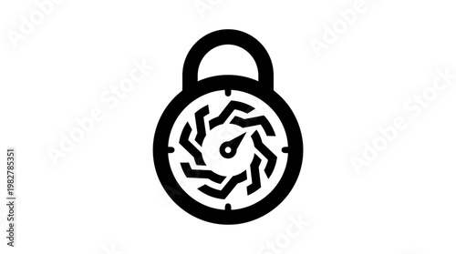 Icon of a Modern Digital Lock in Vector Style for Security and Privacy Concepts