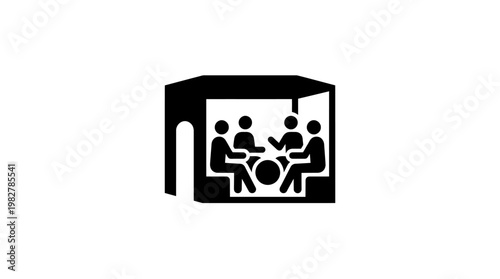 Icon of Business Meeting in Conference Room for Corporate Collaboration