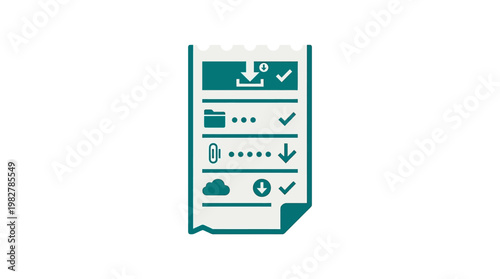 Vector Icon of Checklist and Tasks on Digital Device for Productivity and Organization