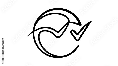 Vector Icon of a Globe with Checkmark for Global Verification or Success