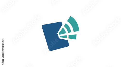 Icon of a Credit Card with Contactless Payment Signal in Flat Vector Style