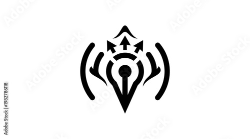 Icon Of Wireless Signal Transmission In Flat Vector Style